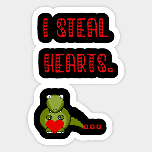 I i Steal Hearts Trex Dino Cute Baby Boy Valentines Day Gift 2021 Sticker